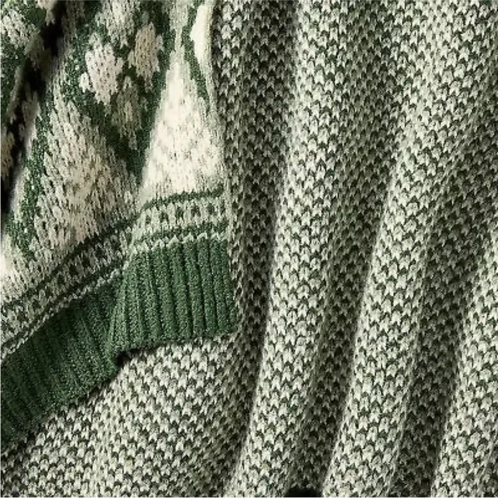 Knit Fair Isle Throw Blanket Green/Cream - Threshold designed with Studio McGee